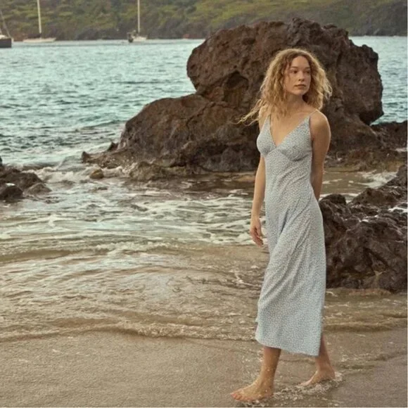 NWT Doen Sonia Dress Cerulean Hillside Bloom - Picture 1 of 9